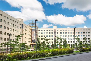 Novosibirsk, Batı Sibirya, Rusya Federasyonu - 2 Haziran 2018: Novosibirsk state Üniversitesi (Nsu). Yeni bina