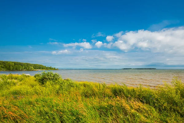 オビ川の海岸 Bystrovka Iskitimskiy レーヨン Novosibirskaya 西シベリア ロシア — ストック写真