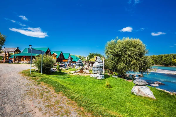 Zeltplatz Bärenecke Dorf Aya Gorny Altai Südsibirien Russland August 2018 — Stockfoto