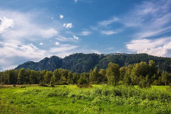 Paisaje Montaña Cerca Del Pueblo Aya Del Altai Montaña Altai — Foto de Stock