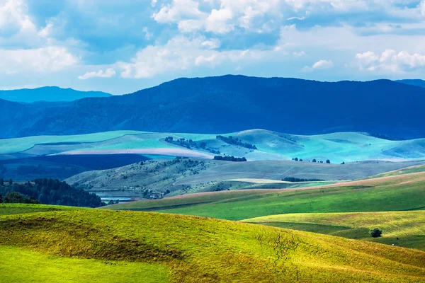 Paisagem Verão Com Colinas Montanhas Altai Mountain Altai Sul Sibéria — Fotografia de Stock