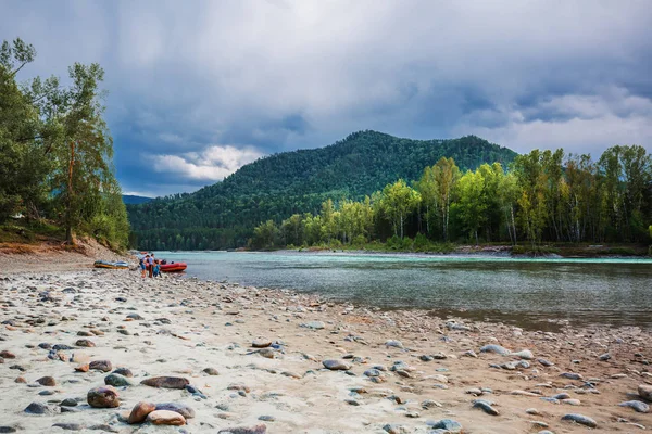 Altai Bergen Södra Sibirien Ryssland Augusti 2018 Katun Mountain River — Stockfoto