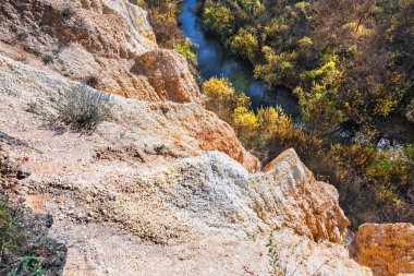 Tortul kayaçlar Sipuniha ırmakları antik okyanusun çıktı. Iskitim district, Novosibirsk bölgesi, Batı Sibirya, Rusya Federasyonu
