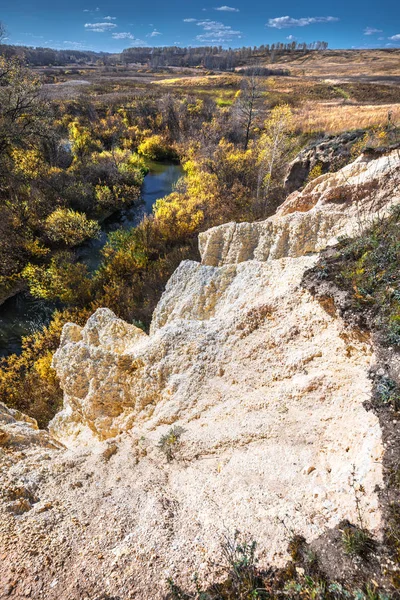 Utdata Från Sedimentära Bergarter Det Forntida Hav Floder Sipuniha Iskitim — Stockfoto