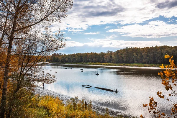 View Autumn River Suzun District Novosibirsk Region Western Siberia Russia — Stock Photo, Image