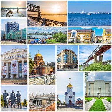 Novosibirsk, Batı Sibirya, Rusya Federasyonu-2018, 2019: kolaj Novosibirsk yerler hakkında