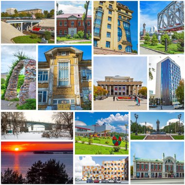 Novosibirsk, Batı Sibirya, Rusya Federasyonu-2018, 2019: kolaj Novosibirsk yerler hakkında