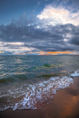 Ob Novosibirsk rezervuar akşam görünümünü. OB nehir, Novosibirsk bölgesi, Batı Sibirya, Rusya Federasyonu