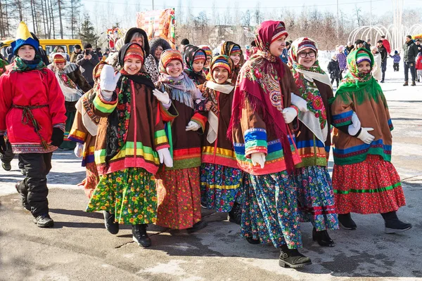 Święto Maślenica. Zachodniej Syberii — Zdjęcie stockowe