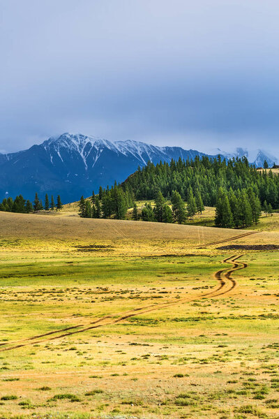 Kurai steppe and the North-Chuya mountain range. mountain Altai