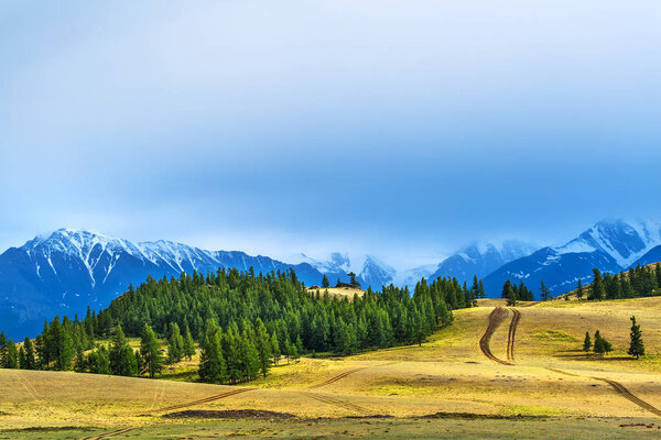 Kurai steppe and the North-Chuya mountain range. mountain Altai