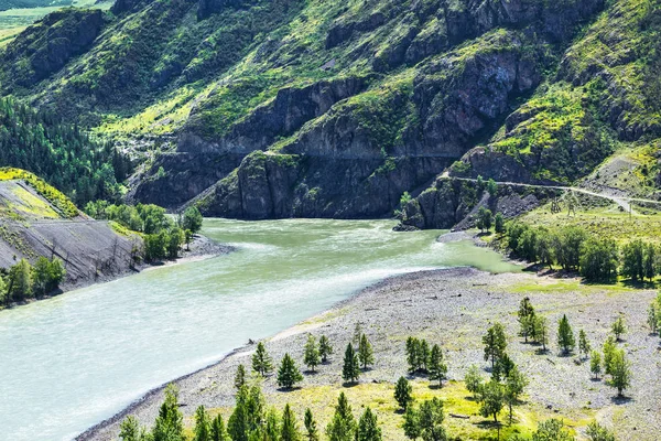 Chui-Oozy (a confluência dos rios Chuya e Katun). Altai... — Fotografia de Stock