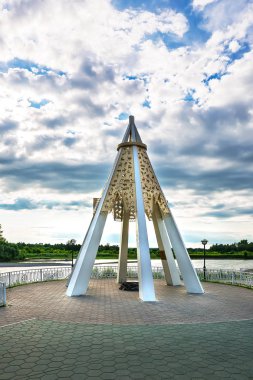 Stilize konik Altay Yurt. Altay Cumhuriyeti, Güney Sibirya, Rusya Federasyonu