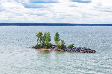 Ob denizinde dinlenin. Berdsk, Novosibirsk region, Rusya Federasyonu