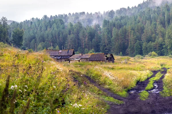 Altai dorp van Lower Kuum. Gorny Altai, Siberië, Rusland — Stockfoto