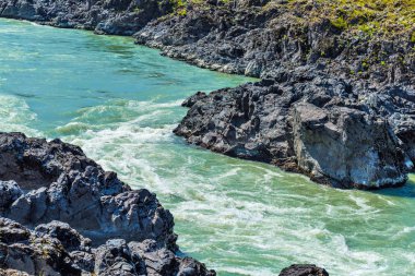 Hızlı katun nehri. Gorny Altay, Sibirya, Rusya Federasyonu
