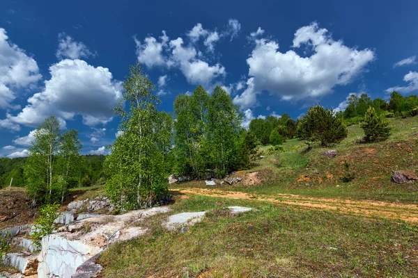 Pedreira Para Extração Mármore Rosa Natural Peteni Village Maslyaninsky District — Fotografia de Stock