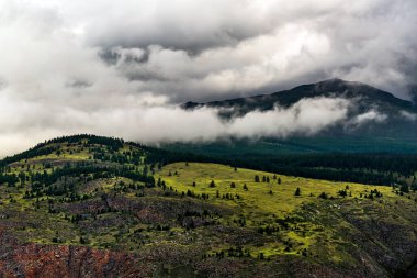 Chulyshman Dağları, Chulyshman Nehri Kanyonu 'nda. Ulagansky Bölgesi, Altai Cumhuriyeti, Rusya