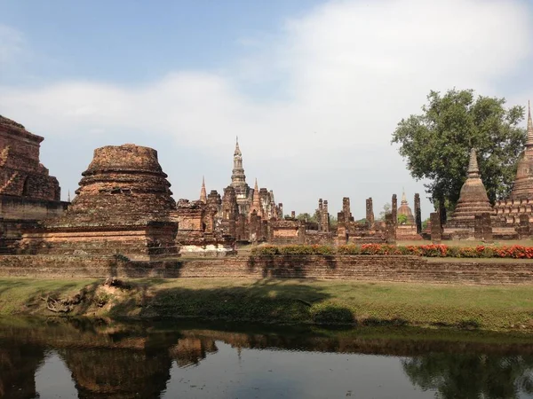 Ναοί Sukhothai Ιστορικό Πάρκο Ταϊλάνδη — Φωτογραφία Αρχείου