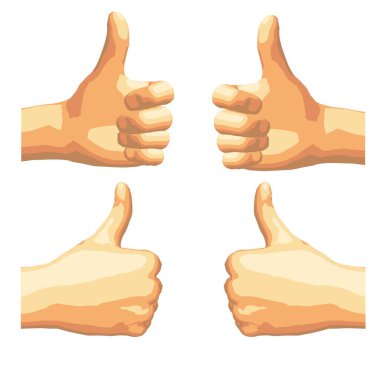 Vektör illüstrasyonu. Farklı taraflardan, önden ve arkadan görülen farklı jestler, işaretler veya numaralar gösteren izole edilmiş gerçekçi insan elleri. Beş ayrı sepia tonuyla renklendirilmiş, antika bir görünüme sahip ve retro stil çalışması için kullanılabilir..