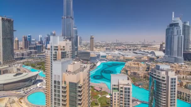 Dubai centro da cidade em dia ensolarado timelapse — Vídeo de Stock