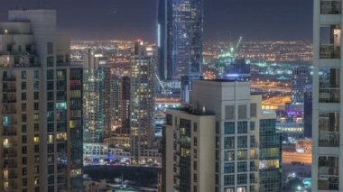 Dubai şehir gece hava timelapse