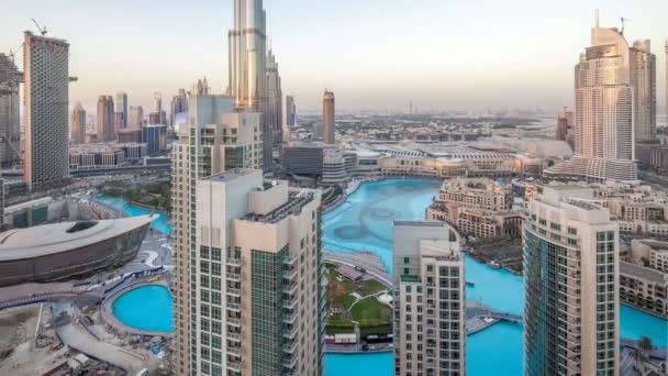 Dubaï centre-ville timelapse jour à nuit — Video