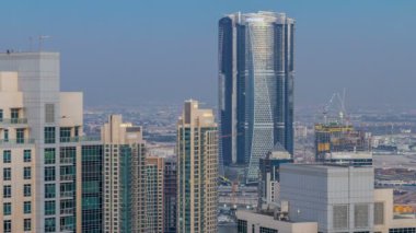 Dubai şehir merkezinde gün gece timelapse için