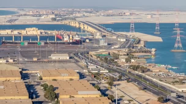 New Sheikh Khalifa Bridge i Abu Dhabi timelapse, Förenade Arabemiraten — Stockvideo