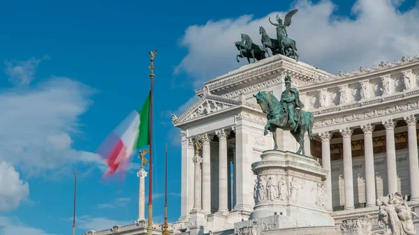 Rom Italien Berühmter Vittoriano Mit Einer Gigantischen Reiterstatue Des Königs — Stockfoto