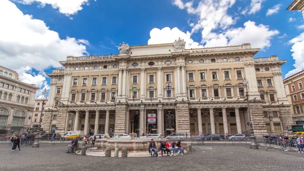 Tourists Piazza Colonna Timelapse Hyperlapse Galleria Alberto Sordi Famous Column — Stock Photo, Image