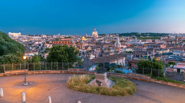 Vista Panorâmica Paisagem Urbana Dia Pincio Landmark Para Transição Noite — Fotografia de Stock