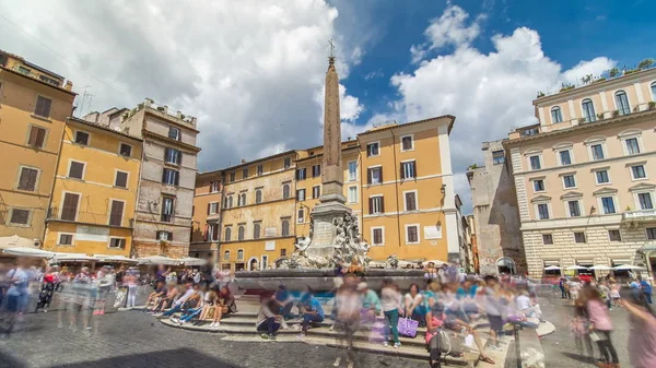 Fountain Timelapse Hyperlapse Piazza Della Rotonda Piazza City Square Rome — Stock Photo, Image