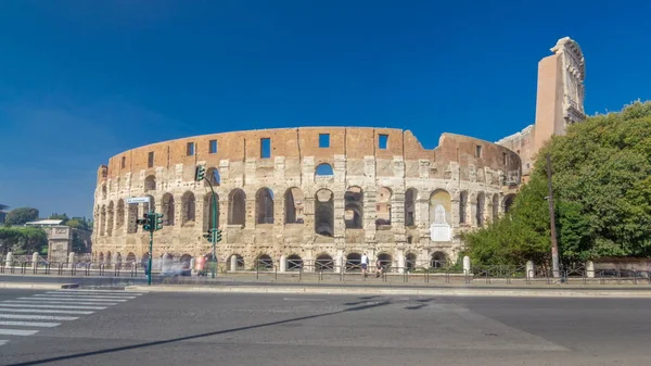 Many Tourists Visiting Colosseum Coliseum Timelapse Hyperlapse Also Known Flavian — Stock Photo, Image