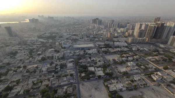 Paysage Urbain Ajman Depuis Toit Matin Après Lever Soleil Timelapse — Photo