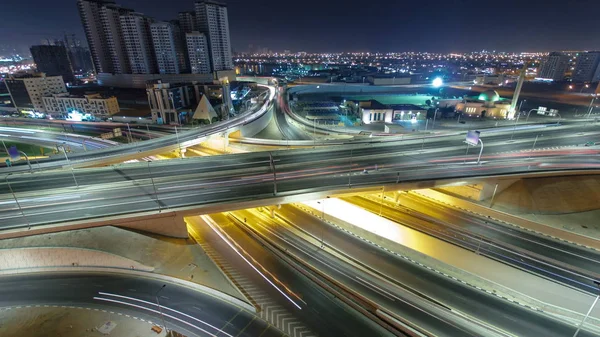 Panela Inclinação Cityscape Ajman Com Tráfego Estrada Principal Viaduto Telhado — Fotografia de Stock