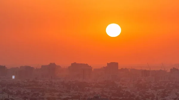 Zonsondergang Ajman Citiscape Van Dak Timelapse Ajman Hoofdstad Van Het — Stockfoto