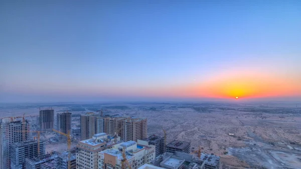 Cityscape Ajman Rooftop Fwith Sunrise Timelapse Vista Para Construção Novo — Fotografia de Stock
