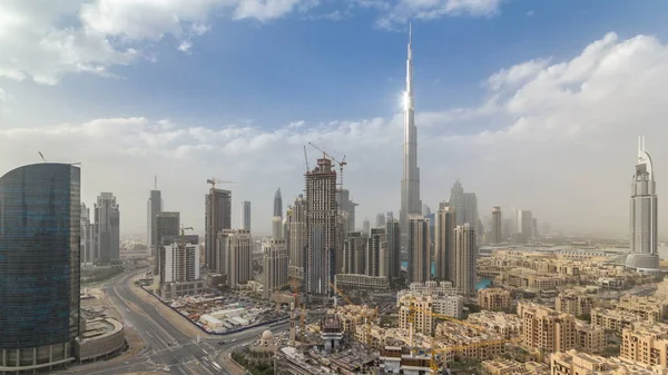 Belo Luxo Dubai Vista Aérea Centro Cidade Antes Pôr Sol — Fotografia de Stock