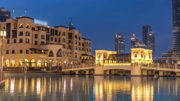 Die Brücke Der Nähe Des Größten Musikalischen Brunnens Dubai Übergang — Stockfoto