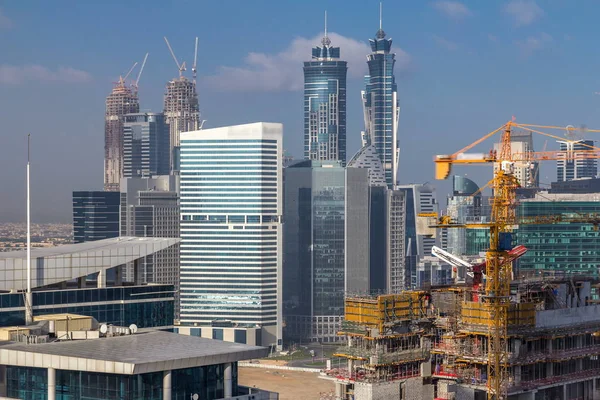 Dubai Business Bay Türmt Sich Tagsüber Zeitraffer Auf Blick Von — Stockfoto