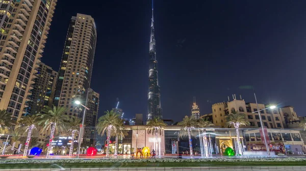 Dubai Uae Circa March 2018 View Modern Skyscrapers Busy Evening — Stock Photo, Image