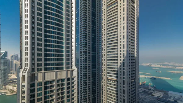 Vista Panorámica Los Rascacielos Dubai Marina Desde Mejor Momento Durante —  Fotos de Stock