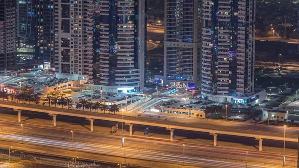 Incredibile Vista Sul Tetto Sulla Strada Sheikh Zayed Circondato Dubai — Foto Stock