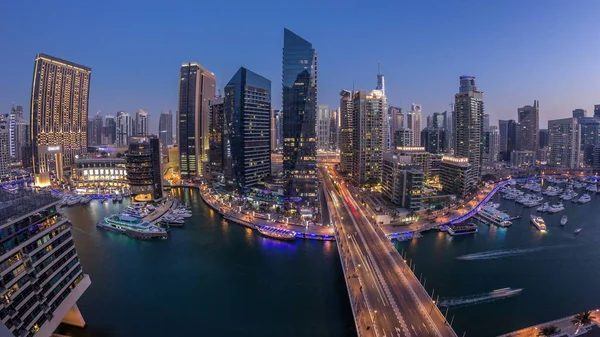 Красиві Пташиного Польоту Топ День Ніч Перехід Timelapse Всі Dubai — стокове фото