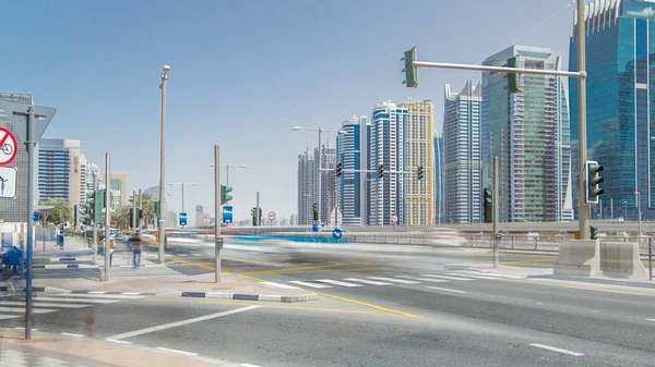 Increíble Vista Sheikh Zayed Carretera Rodeada Dubai Marina Jlt Rascacielos — Foto de Stock