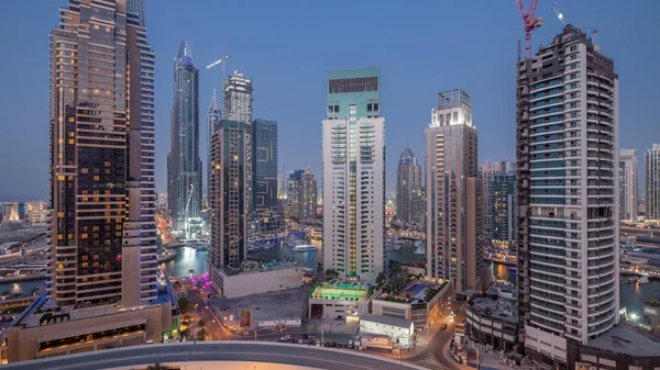 Dubai Birleşik Arap Emirlikleri Güneş Battıktan Sonra Gece Geçiş Timelapse — Stok fotoğraf