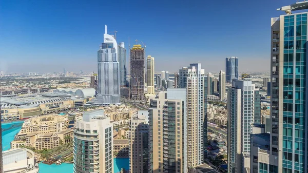 Dubai Centro Durante Todo Día Hasta Puesta Del Sol Timelapse — Foto de Stock