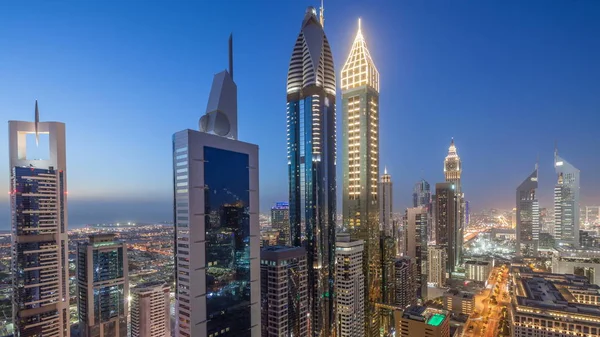Вид Высоты Птичьего Полета Здания Sheikh Zayed Road Difc Дубае — стоковое фото