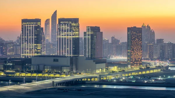 Skyskrapor Reem Och Maryah Island Abu Dhabi Dag Till Natt — Stockfoto